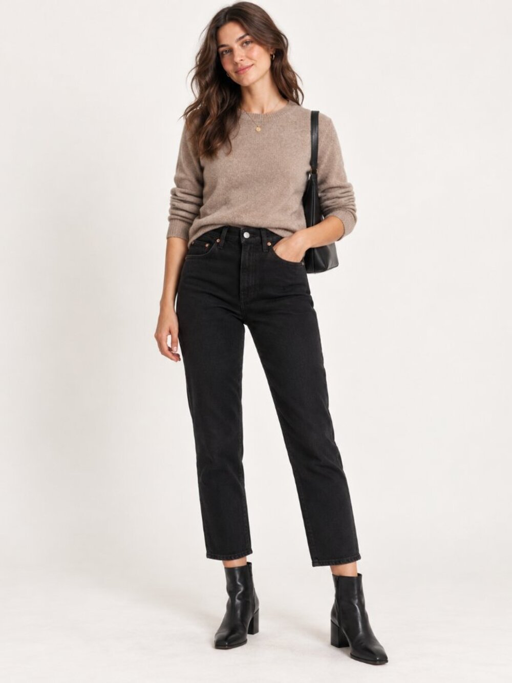 Levi’s Premium Wedgie Straight Jeans 26 Black High Rise Crop Button Fly